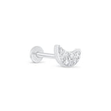 Diamond Pavé Studded Crescent Moon Flat Back Stud