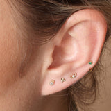 Diamond Paisley Flat Back Stud Milgrain Set in Solid 14k Rose Gold