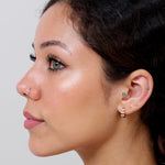 Emerald Marquise Screw Back Earring in Solid 14k Yellow Gold