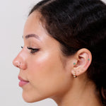 Emerald Marquise Screw Back Earring in Solid 14k Yellow Gold