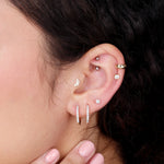 Classic Diamond Hoop Earrings in Solid 14k White Gold