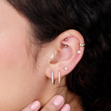 Classic Diamond Hoop Earrings in Solid 14k White Gold