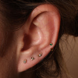 Pear Milgrain Diamond Flat Back Stud