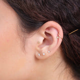 Trinity Beaded Cluster Flat Back Earring