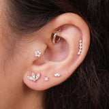 Diamond Constellation Ear Climber Flat Back Earring