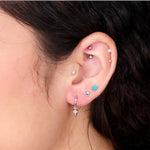 White Gold Princess Cut Diamond Flat Back Earring