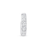 Cubic Zirconia Studded Huggie Hoop in Solid 14k White Gold