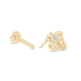 Cubic Zirconia Bee Flat Back Stud