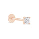 Rose Gold Princess Cut Diamond Flat Back Earring