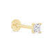 Yellow Gold Princess Cut Diamond Flat Back Earring