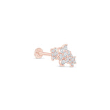 Diamond Three Flower Garland Flat Back Stud