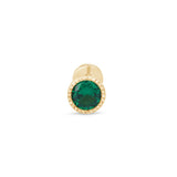 Emerald Milgrain Bezel Flat Back Stud