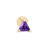 Triangle Cut Amethyst Flat Back Stud