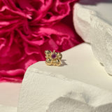 Pink Ruby Bee Flat Back Stud