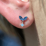 Blue Topaz Double Marquise Drop Earring
