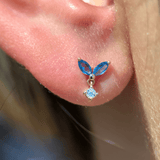 Blue Topaz Double Marquise Drop Earring