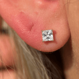 Cubic Zirconia Princess Cut Earring