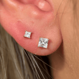 Cubic Zirconia Princess Cut Earring