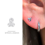Trinity Diamond-Cut Flat Back Earring