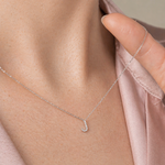 Yellow Gold Diamond Initial Charm Necklace