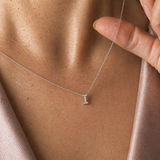 Yellow Gold Diamond Initial Charm Necklace