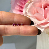 Bezel Set Pink Ruby Flat Back Stud