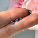 London Blue Topaz Milgrain Bezel Flat Back Stud