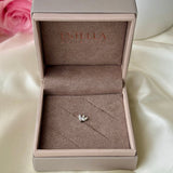 Gemstone Marquise Lotus Flat Back Stud in Solid 14k Rose Gold