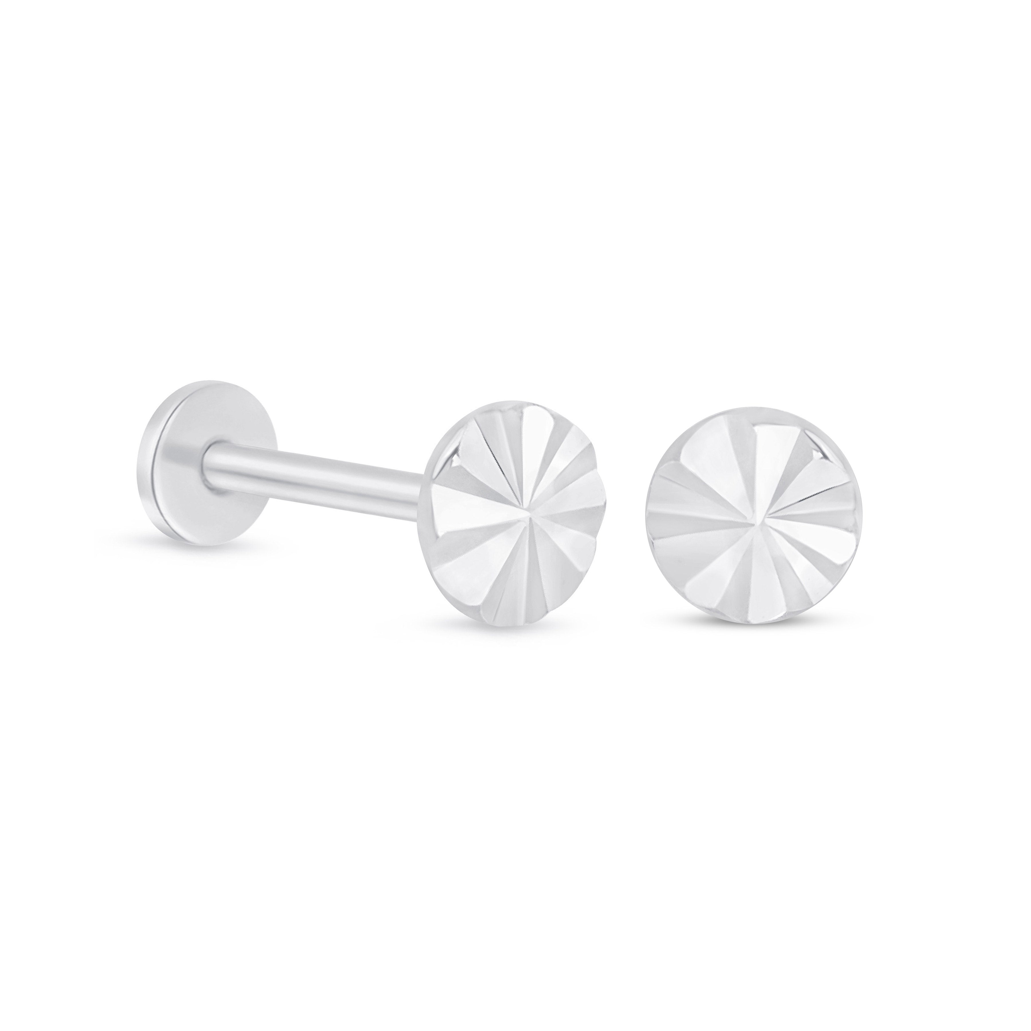 Round Disc Flat Back Earring