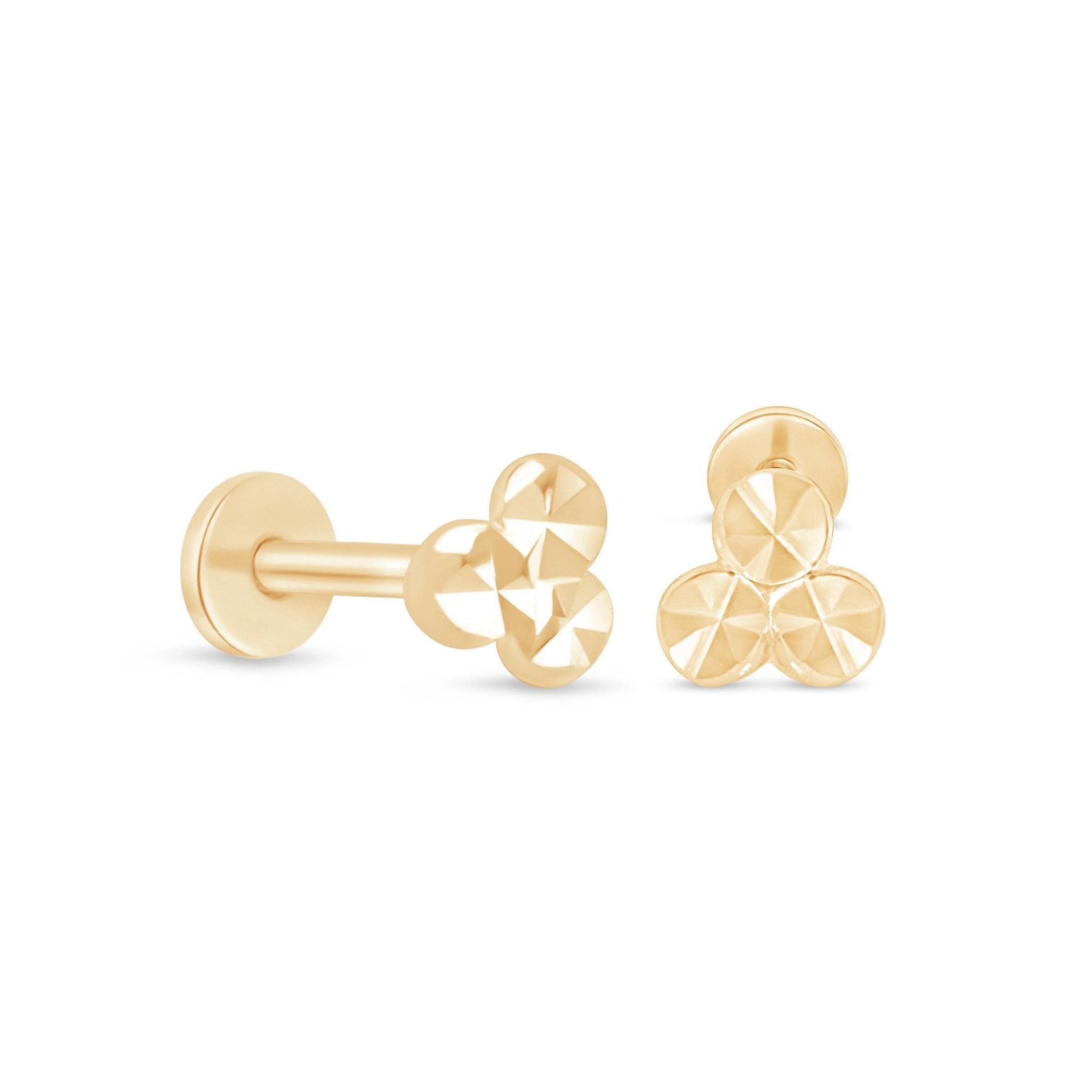Trinity Diamond-Cut Flat Back Earring