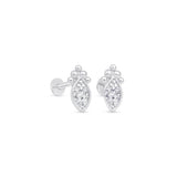 Marquise Shape Gold Flat Back Earring