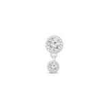 Double Diamond Drop Flat Back Stud
