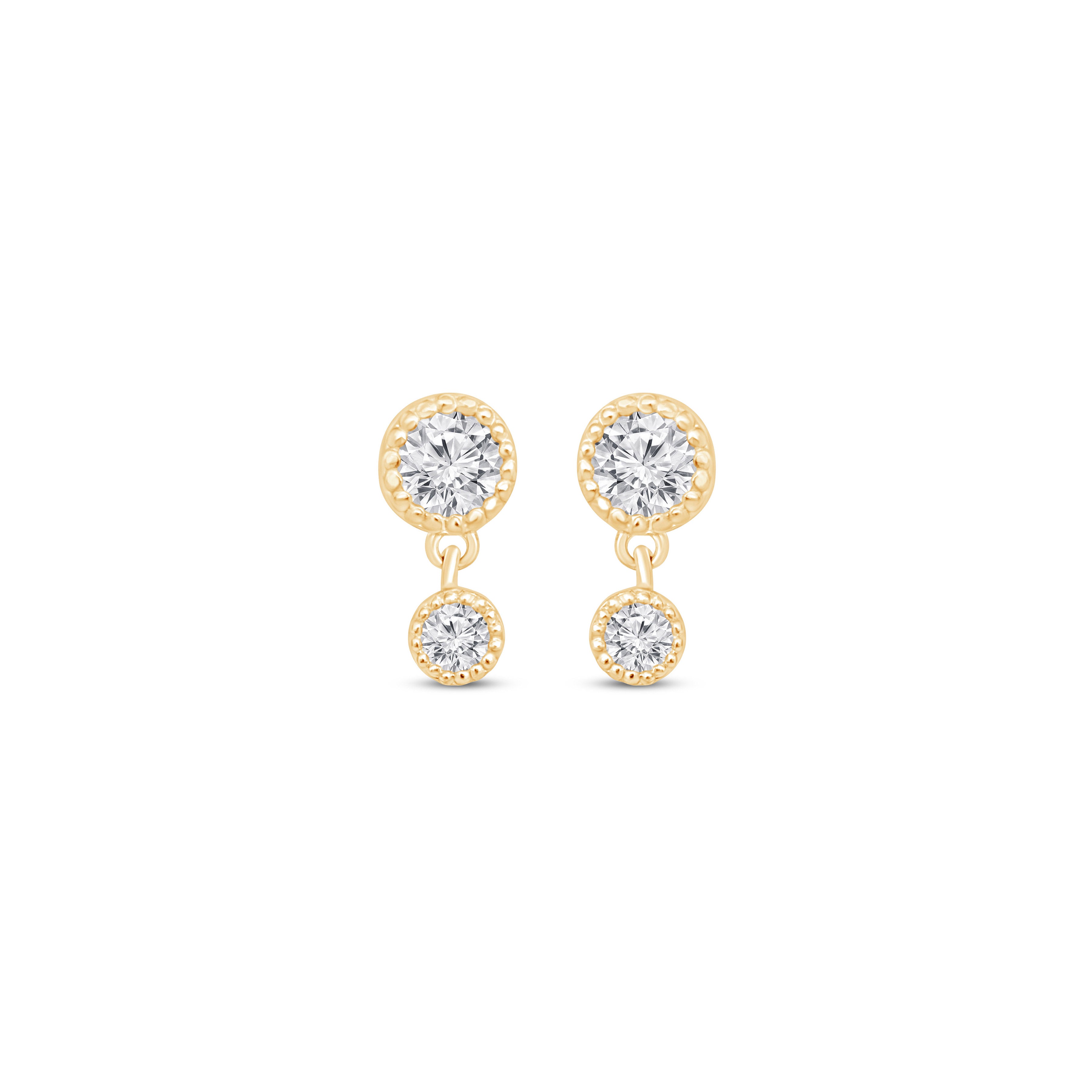 Double Diamond Drop Flat Back Stud