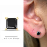 Black Onyx Princess Cut Earring