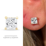 Cubic Zirconia Princess Cut Earring