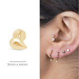 Teardrop Threaded Stud Earrings in  Gold