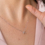 Yellow Gold Diamond Initial Charm Necklace