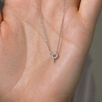 White Gold Diamond Initial Charm Necklace