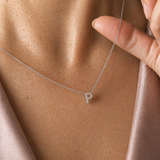 Yellow Gold Diamond Initial Charm Necklace