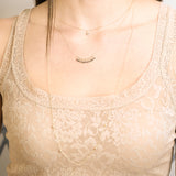 Black Onyx Fringe Necklace in Solid 14k Yellow Gold