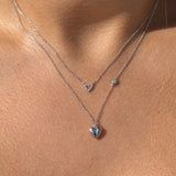 Diamond Heart Station Necklace