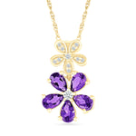 Double Flower Drop Pendant in Amethyst and White Sapphire Necklaces Estella Collection #product_description# 32733 10k Amethyst Birthstone #tag4# #tag5# #tag6# #tag7# #tag8# #tag9# #tag10#