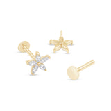 Marquise Flower Flat Back Earring