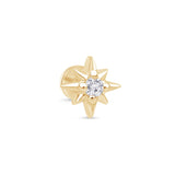 Tiny Starburst 14k Gold Flat Back Earring
