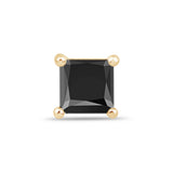 Princess Cut Flat Back Stud in Solid 14k Yellow Gold