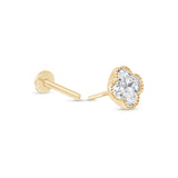 Milgrain Clover Flat Back Stud