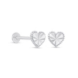 Beaded Heart Flat Back Earring