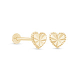 Beaded Heart Flat Back Earring