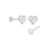 Beaded Heart Flat Back Earring