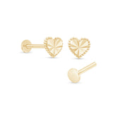 Beaded Heart Flat Back Earring